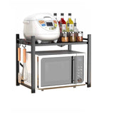 Estante Organizador Brandtrendy para Horno de microondas | Longitud ajustable | Con ruedas y estructura de acero resistente | Ideal para ahorrar espacio y mantener la cocina ordenada. | Fácil de ensamblar y limpiar.