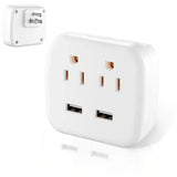 Multicontacto Portátil con 2 adaptadores USB Carga rapida inteligente