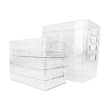 Juego Brandtrendy de 8 Organizadores Apilables para Refrigerador sin Tapa | Libres de BPA | Transparentes | Para Alacena, Despensa y Cocina | Ahorra Espacio y Optimiza el Almacenamiento | Fácil de Limpiar