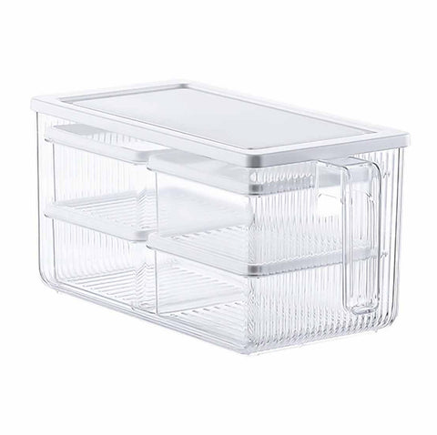 Organizador de alimentos con asa para refrigerador ideal para organizar tu cocina, alimentos e insumos, así como productos de uso personal diseñó 5 en 1