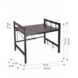 Estante Organizador Brandtrendy para Horno de microondas | Longitud ajustable | Con ruedas y estructura de acero resistente | Ideal para ahorrar espacio y mantener la cocina ordenada. | Fácil de ensamblar y limpiar.