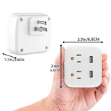 Multicontacto Portátil con 2 adaptadores USB Carga rapida inteligente