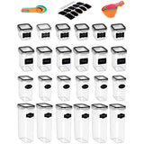 Kit para alacena Brandtrendy: 16 contenedores herméticos y 24 contenedores herméticos, liga negra