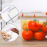 Set de 8 organizadores Brandtrendy con tapa, apilables y libres de BPA. Aptos para Refrigerador y Fáciles de limpiar.