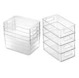 Juego Brandtrendy de 8 Organizadores Apilables para Refrigerador sin Tapa | Libres de BPA | Transparentes | Para Alacena, Despensa y Cocina | Ahorra Espacio y Optimiza el Almacenamiento | Fácil de Limpiar