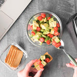 Set Brandtrendy de 12 recipientes de vidrio templado con tapa hermética rosa, resistentes a frío y calor. Aptos para microondas, congelador y lavavajillas. Libre de BPA. Ideal para almacenar y transportar alimentos sin derrames.