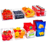 Juego Brandtrendy de 8 Organizadores Apilables para Refrigerador sin Tapa | Libres de BPA | Transparentes | Para Alacena, Despensa y Cocina | Ahorra Espacio y Optimiza el Almacenamiento | Fácil de Limpiar
