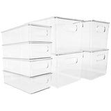 Set de 8 organizadores Brandtrendy con tapa, apilables y libres de BPA. Aptos para Refrigerador y Fáciles de limpiar.