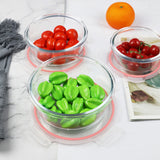 Set Brandtrendy de 12 recipientes de vidrio templado con tapa hermética rosa, resistentes a frío y calor. Aptos para microondas, congelador y lavavajillas. Libre de BPA. Ideal para almacenar y transportar alimentos sin derrames.