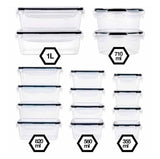 32 recipientes contenedores herméticos para alimentos