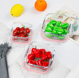 Set Brandtrendy de 12 recipientes de vidrio templado con tapa hermética rosa, resistentes a frío y calor. Aptos para microondas, congelador y lavavajillas. Libre de BPA. Ideal para almacenar y transportar alimentos sin derrames.