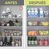 Set de 10 Organizadores Brandtrendy de Plástico para Refrigerador, Apilables con Tapa, Transparente, Libres de BPA, Optimización de Espacio, Multiusos para Despensa y Alacena