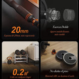 Kit Brandtrendy Mancuernas 6 en 1 de 30 KG Multifuncional con Peso Ajustable. Convertible es Mancuernas, Barra Larga, Pesas Rusas. Diseño compacto, seguro y versátil para entrenar en casa o gimnasio.