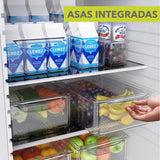 Paquete de 10 Contenedores Apilables para Refrigerador, Libres de BPA y con Tapas Transparentes para Almacenamiento de Frutas, Alimentos, Bebidas, Verduras y Más con base antideslizante
