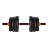 Kit Brandtrendy Mancuernas 6 en 1 de 30 KG Multifuncional con Peso Ajustable. Convertible es Mancuernas, Barra Larga, Pesas Rusas. Diseño compacto, seguro y versátil para entrenar en casa o gimnasio.