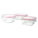 Set Brandtrendy de 12 recipientes de vidrio templado con tapa hermética rosa, resistentes a frío y calor. Aptos para microondas, congelador y lavavajillas. Libre de BPA. Ideal para almacenar y transportar alimentos sin derrames.