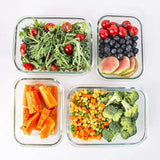 Kit 10 Contenedores herméticos de vidrio Rosa