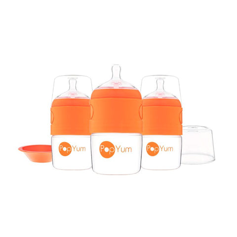Biberón para Bebé Anticólico para Fórmula 3 pzas Color Naranja ( 5oz / 150ml )