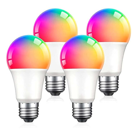 4 Focos Inteligentes WiFi Multicolor y LuzBlanca Fría y Cálida Bombilla Inteligente RGB y Luz Blanca
