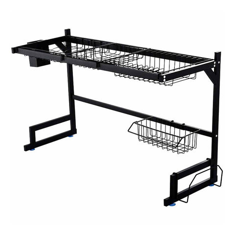 Escurridor Brandtrendy de Cocina 1 Nivel 65 cm, Multifuncional de Acero Inoxidable, con Bandejas Rack y Ganchos Móviles para Platos, Vasos y Utensilios. Fácil de Instalar, Ideal para Mantener tu Cocina Ordenada