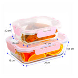 Kit 10 Contenedores herméticos de vidrio Rosa