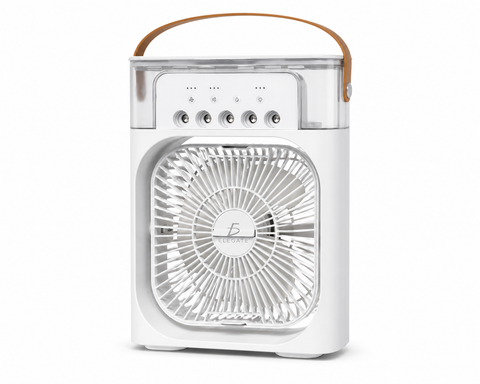 Mini Ventilador Portátil USB 4 en 1 Enfriador con Tanque 600 ml y Luz LED
