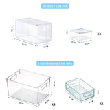 Kit de contenedores Brandtrendy para refrigerador: Organizador 5 en 1 y 8 organizadores sin tapa