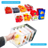 Kit de contenedores Brandtrendy para refrigerador: Organizador 5 en 1 y 8 organizadores sin tapa