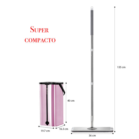 Cubeta con exprimidor Cubo rosa Mop Rectangular para todo tipo de pisos