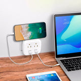 Multicontacto Portátil con 2 adaptadores USB Carga rapida inteligente