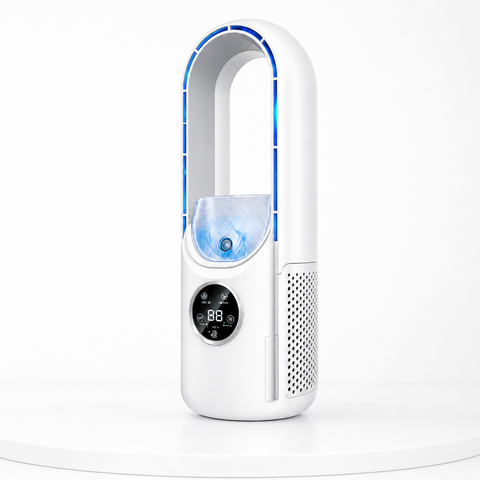 Ventilador Sin Aspas con Humificador 6 Velocidades con Pantalla Digital