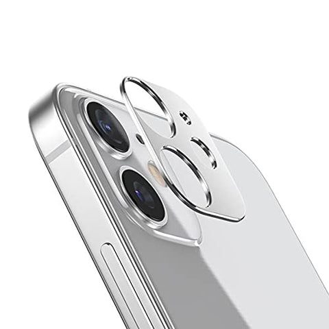 Mica Cristal Templado 9H para Lente cámara Compatible con iPhone 12 (Blanco)