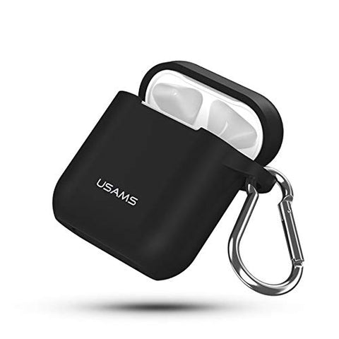 Funda Compatible con AirPods 1 de Silicon con Correa Negro