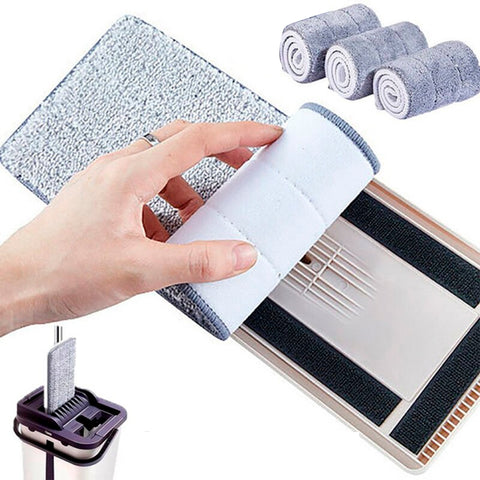 3 Repuestos de Microfibra para Limpieza de Todo Tipo de Pisos, Cabezal rectangular para Mop Universal