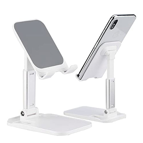 Soporte de Aluminio Celular, Base para Celular Movil Universal para Equipos de hasta 9" (ZJ427, Blanco)