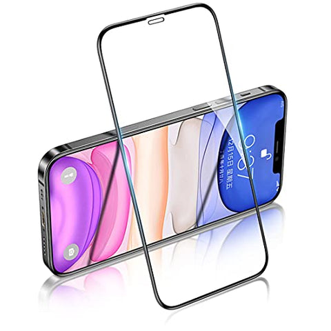 Mica de Vidrio Cristal Templado 9D protector completo de pantalla con grosor de 0.33mm ultra resistente y Claridad HD No interfiere con los sensores Compatible con iPhone 12 Pro Max