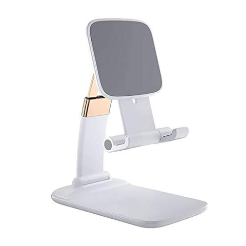 Soporte de Aluminio Celular, Base para Celular Movil Universal para Equipos de hasta 9" (ZJ407, Blanco)