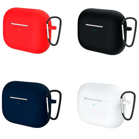 4 Fundas Para AirPods Pro De Silicon Negro Rojo Marino Blanco