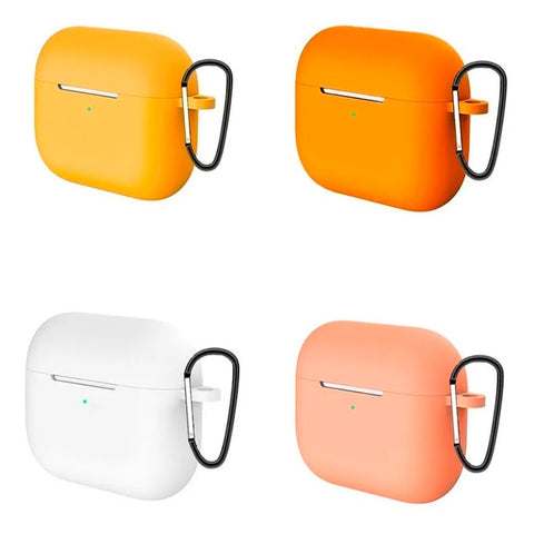 Pack 4 Fundas Para AirPods Pro De Silicon Naranja Claro Naranja Blanco Mamey
