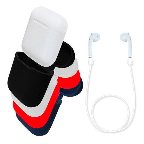 Pack De 4 Fundas Para Caja De AirPods Con Correa