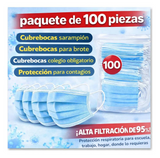 Cubrebocas Desechables Triple Capa – Paquete con 100 Piezas | Cómodos y Resistentes