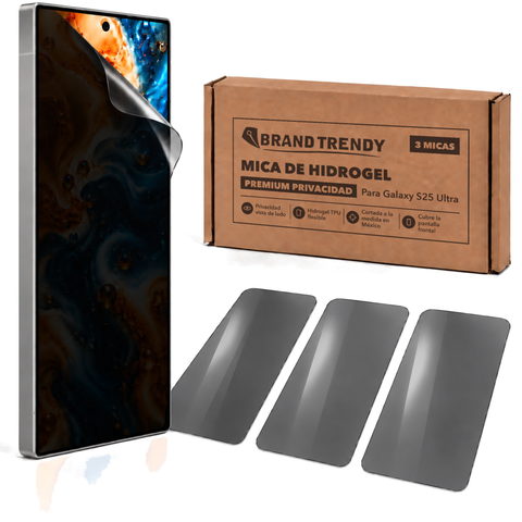 Brandtrendy Mica Hidrogel Samsung Galaxy S25 Ultra Premium HD Privacidad 3 piezas