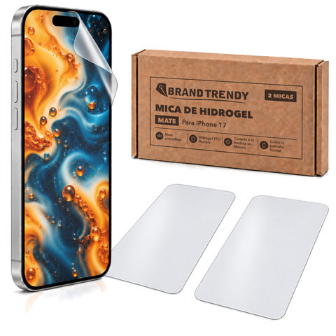 Brandtrendy Mica Hidrogel Apple iPhone 17 Normal Mate 2 piezas