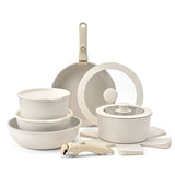 Set Brandtrendy de 15 Piezas de Ollas y Sartenes con Mango Extraíble | Batería de Cocina Antiadherente de Granito | Apto para Lavavajillas, Compatible con Estufa y Horno | Incluye Tapas de Almacenamiento | Ahorra Espacio | Aptos para cocina de inducción