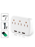 Multicontacto Fratech con 2 enchufes CA, 2 puertos USB-A y 1 USB-C. Modelo L02. Protección contra sobrecargas y cortocircuitos. Diseño compacto sin cables largos, ideal para hogar, oficina y viajes. Compatible con smartphones, laptops, cámaras y más.