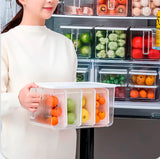 Organizador de alimentos con asa para refrigerador ideal para organizar tu cocina, alimentos e insumos, así como productos de uso personal diseñó 5 en 1