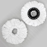 Kit para Limpieza Bradntrendy con Cubeta Color Plata, Mango Extensible y 3 Repuestos de Microfibra | Cabezal 360°, Sistema Manos Libres, Tapón de Drenado y Limpieza Profunda