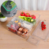 Set de 12 Organizadores Brandtrendy Apilables para Refrigerador y Despensa, Transparente, Plástico Libre de BPA, Fácil de Limpiar, Optimiza Espacio y Conserva Alimentos, Ideal para Cocina, Alacena y Más