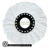 Kit Brandtrendy de 3 Mop Repuestos de Microfibra para Trapeador con Cubeta Giratoria | Súper Absorbentes, Lavables a Máquina, Atrapan Polvo y Cabello |  Compatibles con Mops de Cabezal Redondo de 15.5 cm a 16 cm