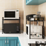 Estante Organizador Brandtrendy para Horno de microondas | Longitud ajustable | Con ruedas y estructura de acero resistente | Ideal para ahorrar espacio y mantener la cocina ordenada. | Fácil de ensamblar y limpiar.